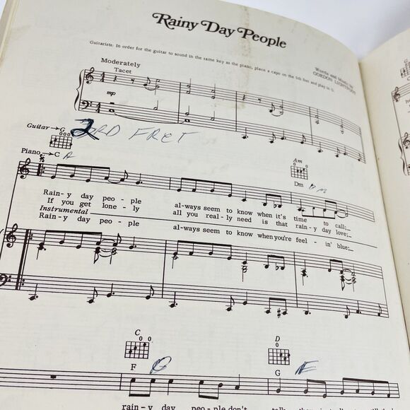 VTG Gordon Lightfoot Gord's Gold Songbook 1976 Sheet Music Loose Pages Writing - Picture 8 of 10